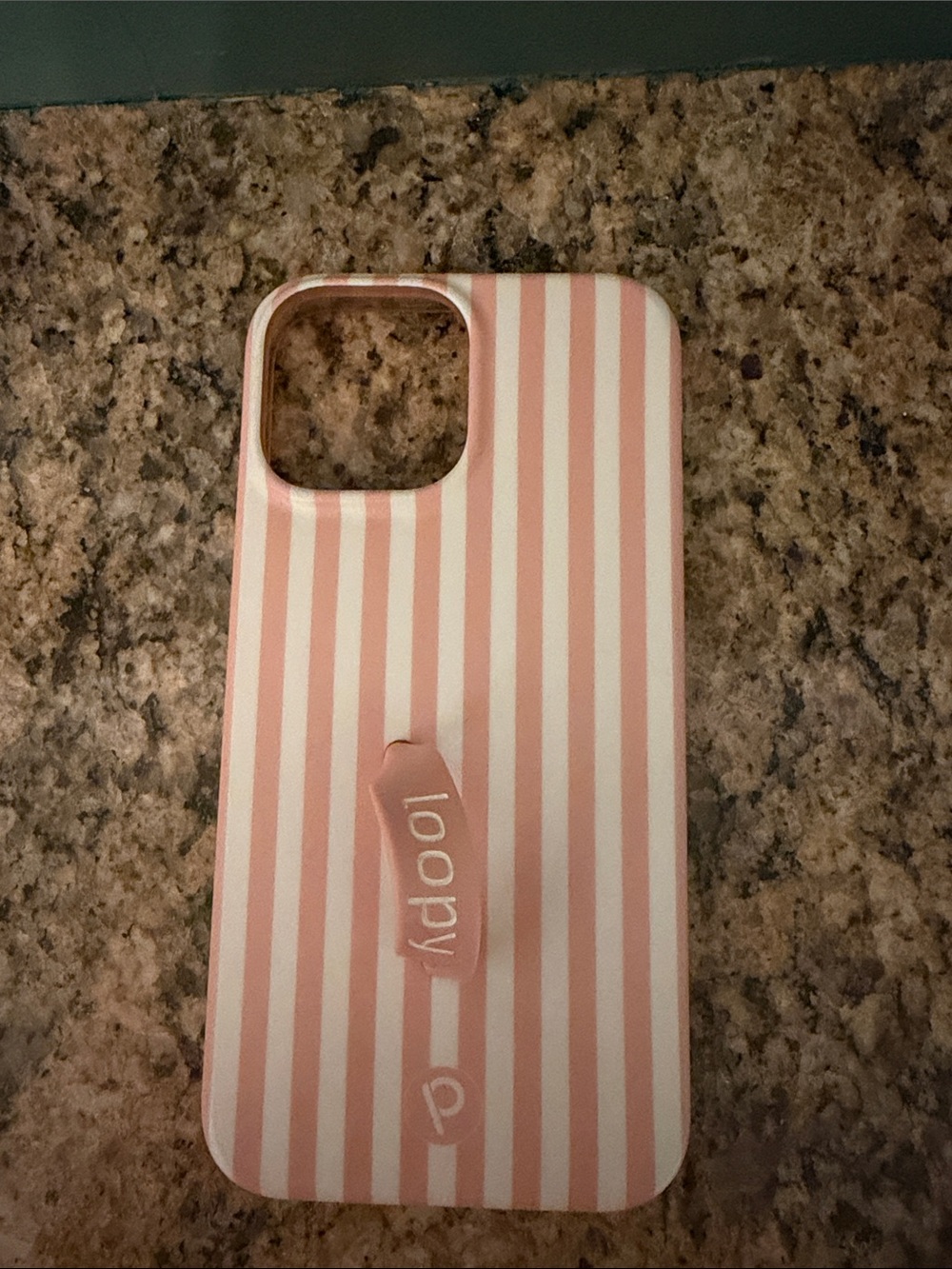 Loopy Case Pink and White Striped Phone Case with Loop Grip iPhone 13 Pro